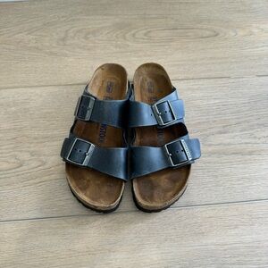 Birkenstock Arizona Black Double Strap Sandals Size 37 / US 6 Soft foot bed
